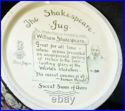 ROYAL DOULTON SHAKESPEARE JUG DESIGNED BY CHARLES NOKE With ORIGINAL CERTIFICATE