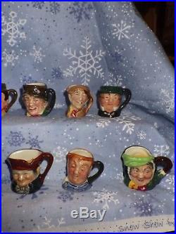 ROYAL DOULTON Set of 12 Original Tiny Character Jugs from the 1950 1 3/4 tall