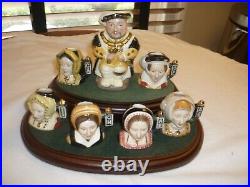 ROYAL DOULTON THE SIX WIVES OF KING HENRY VIII, TINY TOBY SET With KING HENRY