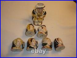 ROYAL DOULTON THE SIX WIVES OF KING HENRY VIII, TINY TOBY SET With KING HENRY