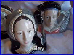 ROYAL DOULTON TOBY JUGS HENRY VIII and HIS 6 WIVES LARGE SIZE 7 inches