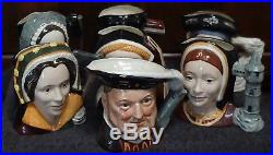 ROYAL DOULTON TOBY JUGS HENRY VIII and HIS 6 WIVES LARGE SIZE Complete Set
