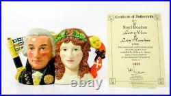 ROYAL DOULTON TOBY MUG 4 LORD NELSON AND LADY HAMILTON D7092 LTD 98/1500 With COA