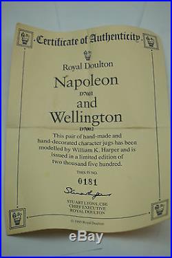 Royal Doulton Toby Mug Character Jug Napoleon Wellington D7001 7002 Small Coa
