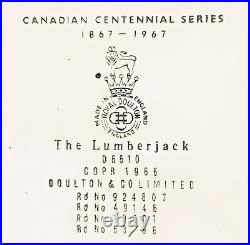 ROYAL DOULTON The Lumberjack Mug Jug Pitcher Canadian Centennial Series 1966