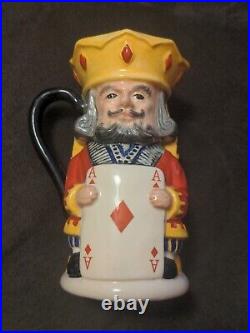 RaRe VinTagE ROYAL DOULTON QUEEN & KING of DIAMONDS TOBY MUG JUG D6969 England