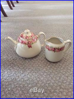 Raby rose royal doulton china teapot and milk jug