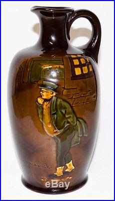 Rare Antique Royal Doulton Mr Pickwick Kingsware Whiskey Flask Jug Dickens