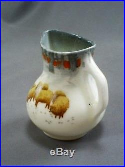 Rare Antique Royal Doulton Porcelain Miniature Snowflake Series Ware Jug/sheep