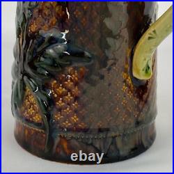 Rare Antique c1886 Doulton Lambeth Slater Pottery Jug Emily J Partington 17cm