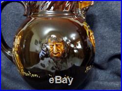 Rare & IMPRESSIVE Royal Doulton Kingsware Dickens Faces Whisky Water Jug Pitcher