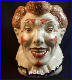 Rare Large Royal Doulton Brown Hair Clown Character Jug D6322 Great Condition