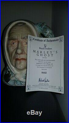 Rare Royal Doulton Character Jug Marley's Ghost & Certificate D7142 Mint