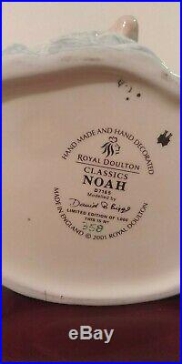 Rare Royal Doulton Character Jug Noah D7165 Large 7 1/2 2001 Ltd 1,000