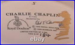 Rare Royal Doulton Charlie Chaplin D7145 Ltd Edition #184 Figurine Autographed
