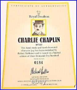 Rare Royal Doulton Charlie Chaplin D7145 Ltd Edition #184 Figurine Autographed