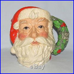Rare Royal Doulton Santa Claus Holly Wreath Large Size Character Jug D6794