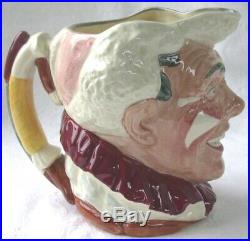 Rare Royal Doulton The Clown Character Toby Jug 6207 White Hair c. 1950s