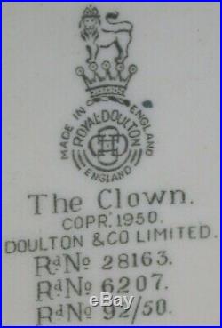 Rare Royal Doulton The Clown Character Toby Jug 6207 White Hair c. 1950s