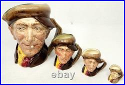 Rare Set of 4 Royal Doulton'Arry' Character Jug Graduated Toby Jugs England