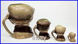 Rare Set of 4 Royal Doulton'Arry' Character Jug Graduated Toby Jugs England