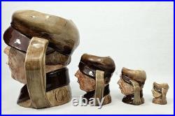 Rare Set of 4 Royal Doulton'Arry' Character Jug Graduated Toby Jugs England