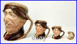 Rare Set of 4 Royal Doulton'Arry' Character Jug Graduated Toby Jugs England