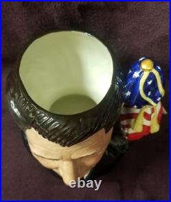 Rare USA 40th President Ronald Reagan Large Jug Royal Doulton D6718 Gold Silver
