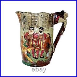 Rare Vintage Royal Doulton Tower Of London Jug Pitcher By Noke Fenton 10 Tall