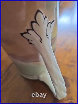 Rare antique Royal Doulton pitcher jug scenic landscape faun demon / devil scene