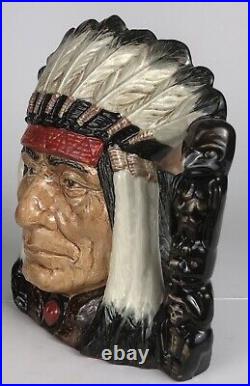 Rare one piece, Artist-colored Royal Doulton Jug NORTH AMERICAN INDIAN D6611
