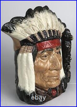 Rare one piece, Artist-colored Royal Doulton Jug NORTH AMERICAN INDIAN D6611