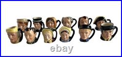 Royal Doulton 12 Miniature Tiny Charles Dickens Hand Painted Jugs