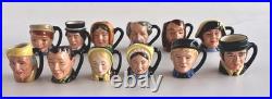 Royal Doulton 12 Miniature Tiny Charles Dickens Hand Painted Jugs