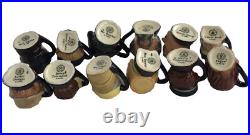 Royal Doulton 12 Miniature Tiny Charles Dickens Hand Painted Jugs Display Stand