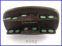 Royal Doulton 12 Miniature Tiny Charles Dickens Hand Painted Jugs Display Stand