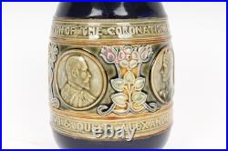 Royal Doulton 1902 King Edward VII Coronation Stoneware Jug Pottery Antique Mug