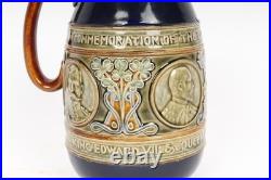 Royal Doulton 1902 King Edward VII Coronation Stoneware Jug Pottery Antique Mug