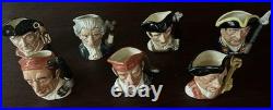 Royal Doulton 4 inch Toby Jug Complete 7 piece Colonial Williamsburg Collection