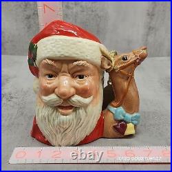 Royal Doulton 6 Christmas Jug Hand-Painted Santa Claus & Reindeer Vintage 1982