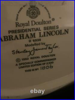 Royal Doulton Abraham Lincoln 1806/2500 D6936 Presidential Series Ltd Ed mug jug