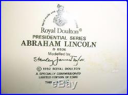 Royal Doulton Abraham Lincoln D 6936 Large Character Jug Ltd Ed. # 211 of 2500