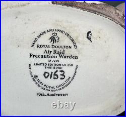 Royal Doulton Air Raid Precaution Warden Toby Jug 70th Ann. Limited Ed. D7209