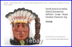 Royal Doulton American Indian Home Office Collectible Decor Large Character Jug