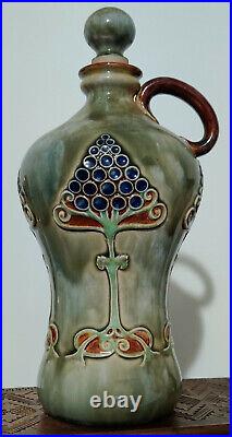 Royal Doulton Art Deco Whiskey Jug-soft green withblue & brown accents (1901-1922)