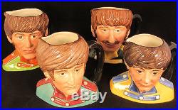 Royal Doulton BEATLES CHARACTER JUGS Full Set / 1984 Retired Excellent Condition