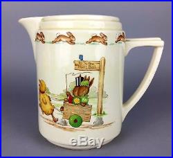 Royal Doulton Barbara Vernon Bunnykins -to The Camp- Tea Pot Jug Cup Bowl Set