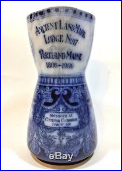 Royal Doulton Blue And White Masonic Jug Lodge No. 17 Portland Maine 1806-1906