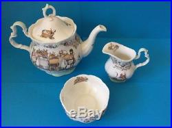 Royal Doulton Brambly Hedge Tea Service Full Size Teapot, Jug & Sugar Bowl