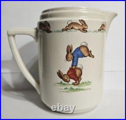 Royal Doulton Bunnykins Jug Family Washday (Casino Shape) 4 Rnd 10 oz Signed